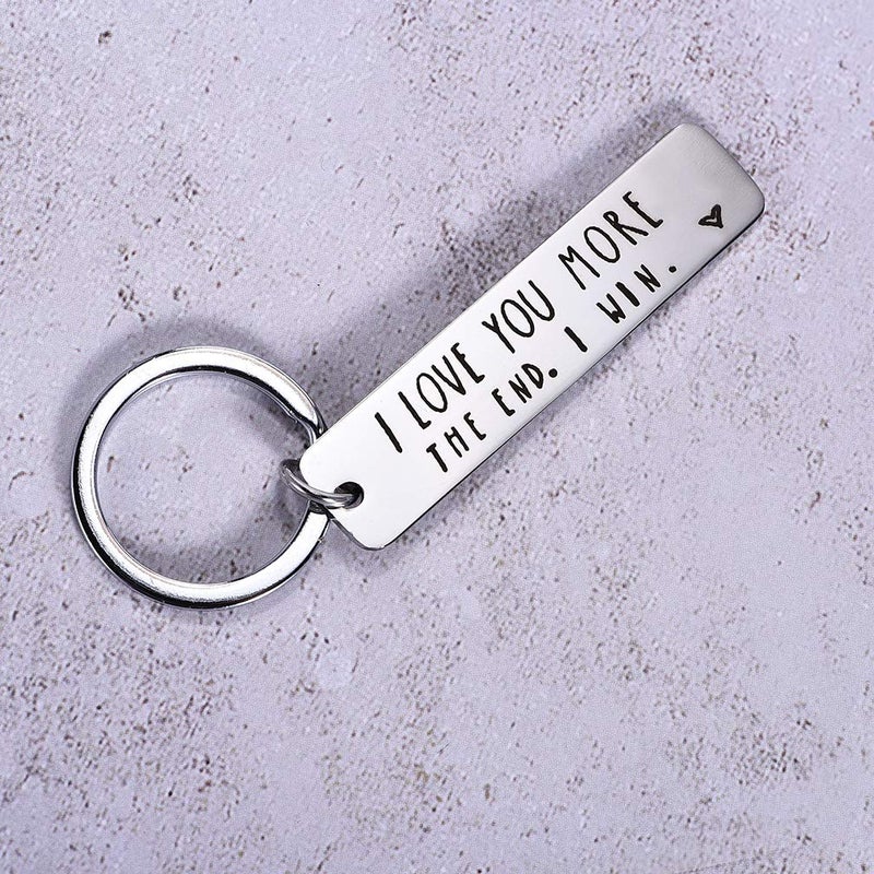 CINDYHE Couple Keychain I Love You Keychain for Boyfriend Girlfriend Husband Wife Keychain Gifts for Him Her (Silver) - Image 4